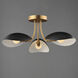 Maris 3 Light 22 inch Black and Natural Aged Brass Semi-Flush Mount Ceiling Light