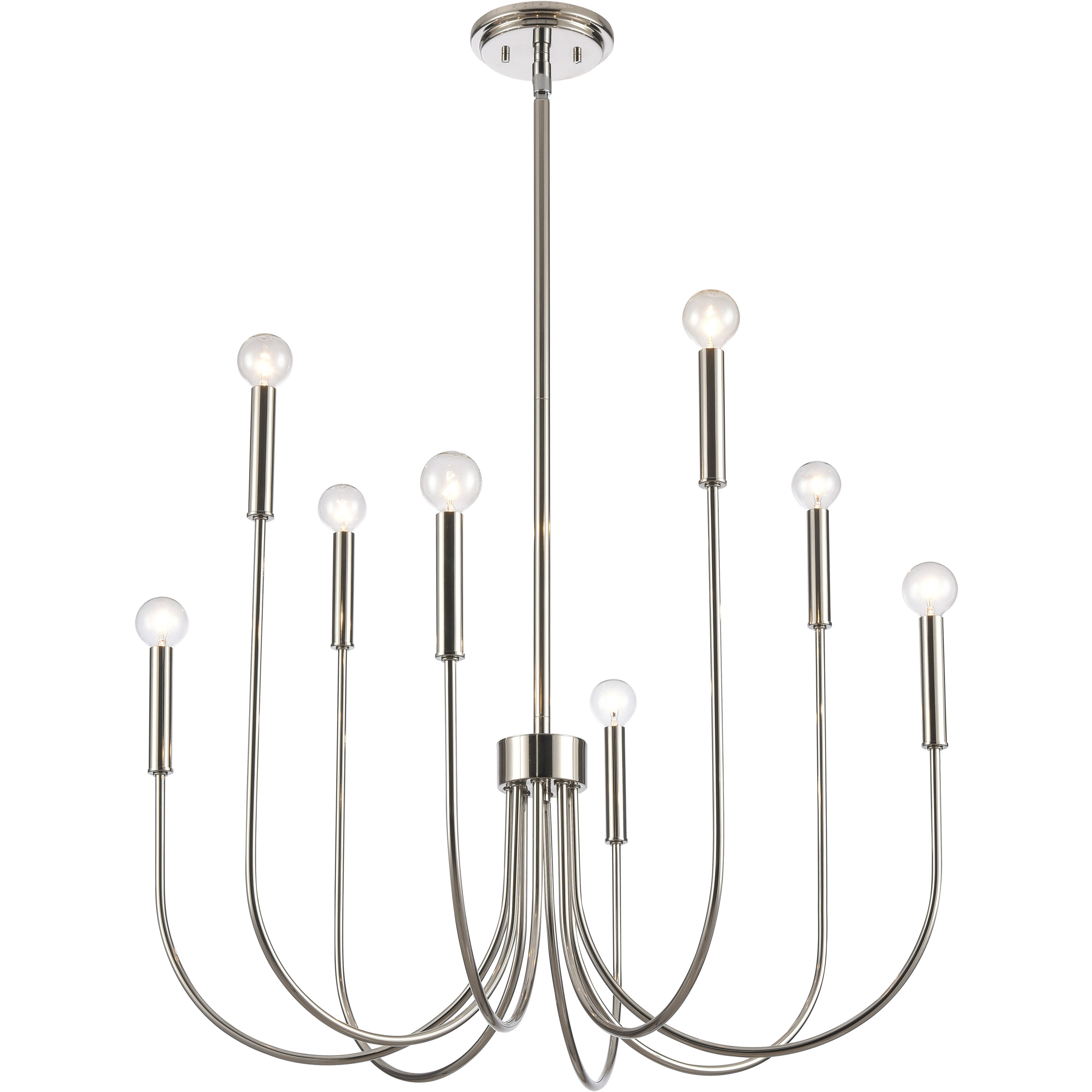Ulla 8 Light 28 inch Polished Nickel Chandelier Ceiling Light