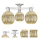 Preston 3 Light 24.5 inch Brushed Satin Nickel Semi-Flush Mount Ceiling Light in Mercury Glass