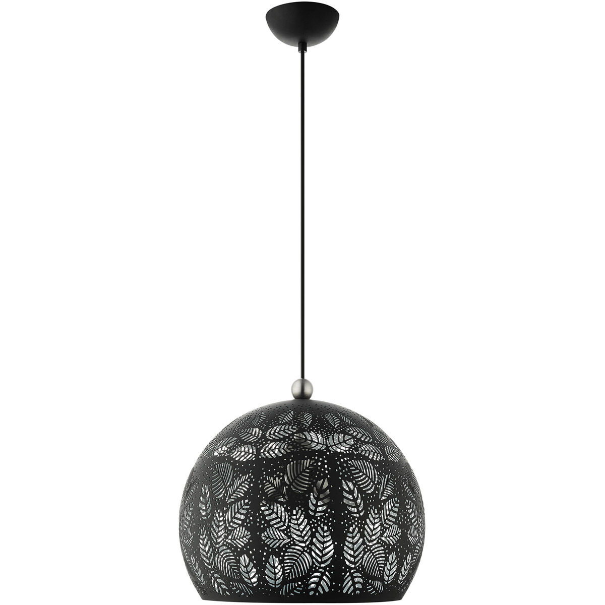 Chantily 3 Light 16 inch Black with Brushed Nickel Accents Pendant Ceiling Light