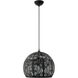 Chantily 3 Light 16 inch Black with Brushed Nickel Accents Pendant Ceiling Light