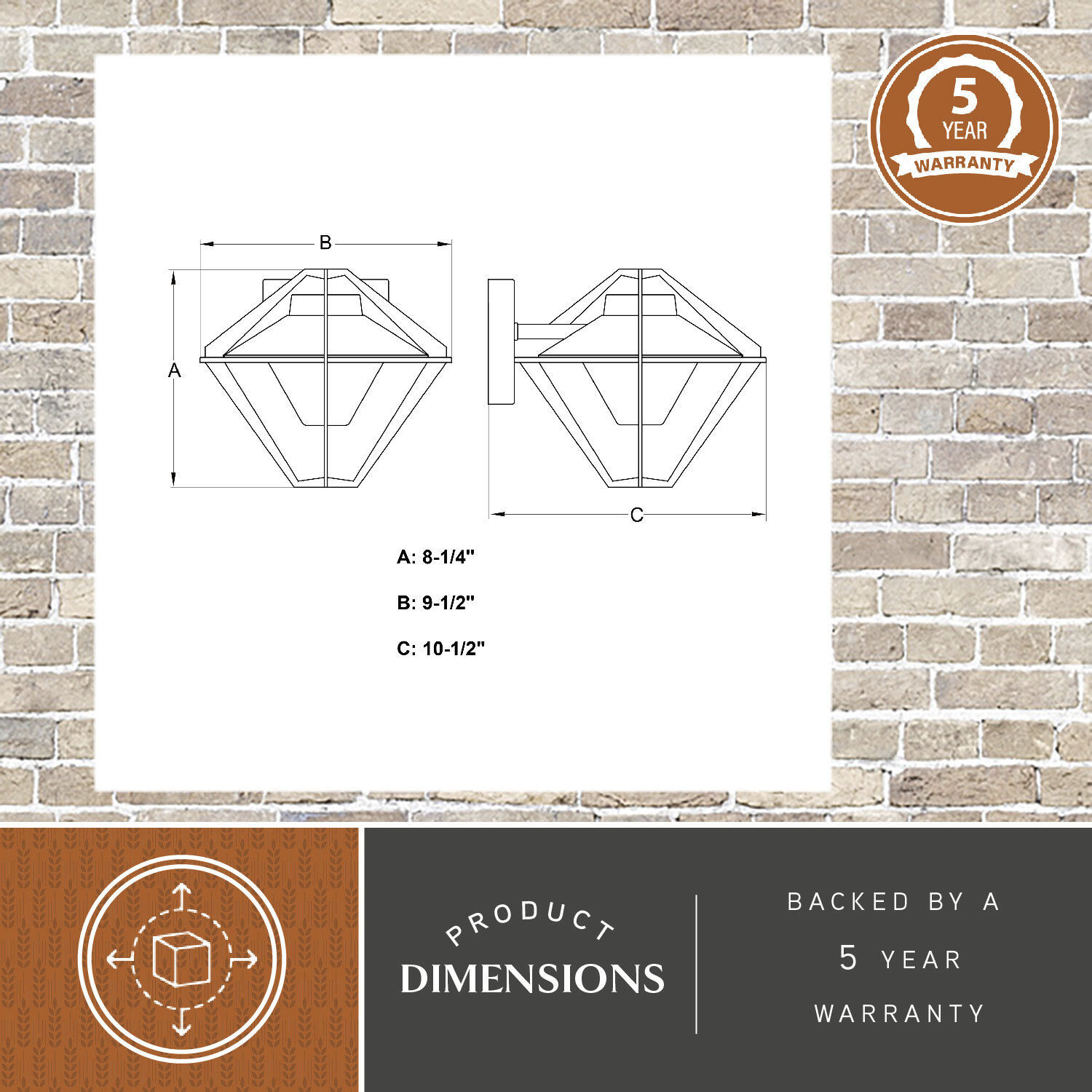 Jackson LED 8.25 inch Textured Black Outdoor Wall