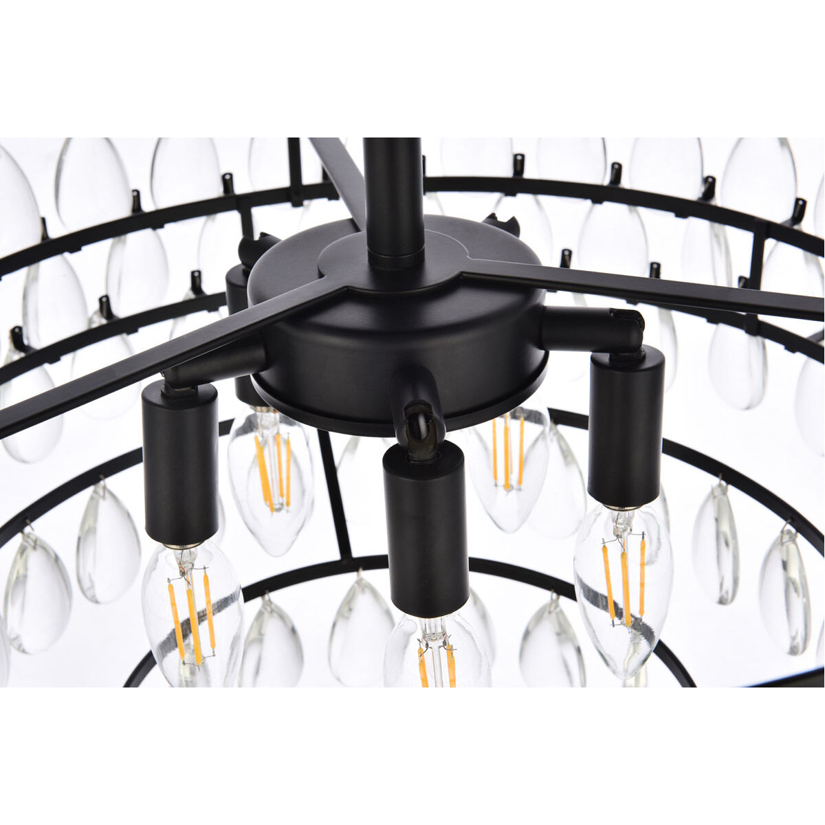 Mila 5 Light 20 inch Black Flush Mount Ceiling Light