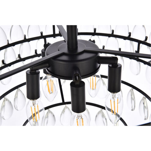 Mila 5 Light 20 inch Black Flush Mount Ceiling Light