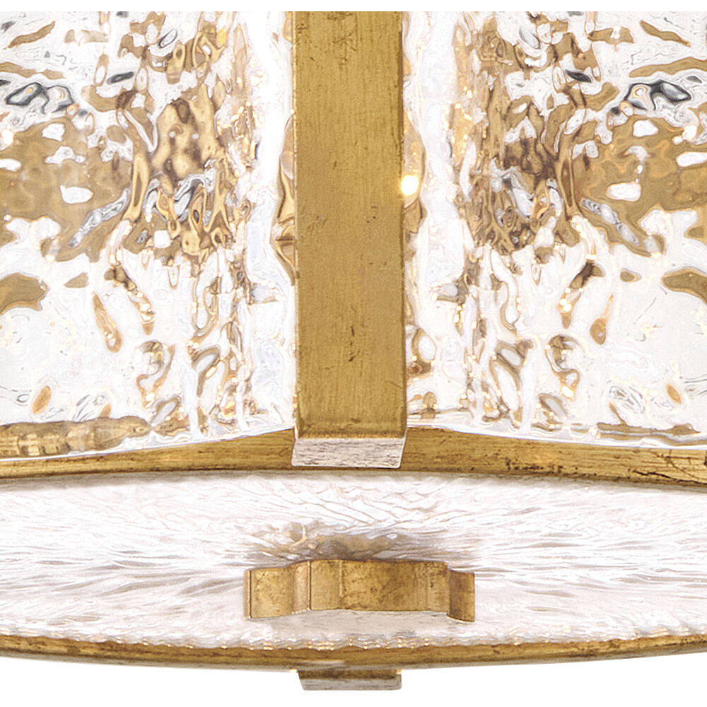 Florian 4 Light 14.25 inch Distressed Brass Semi-flush Mount Ceiling Light