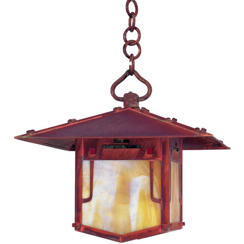 Pagoda 1 Light 12 inch Mission Brown Pendant Ceiling Light