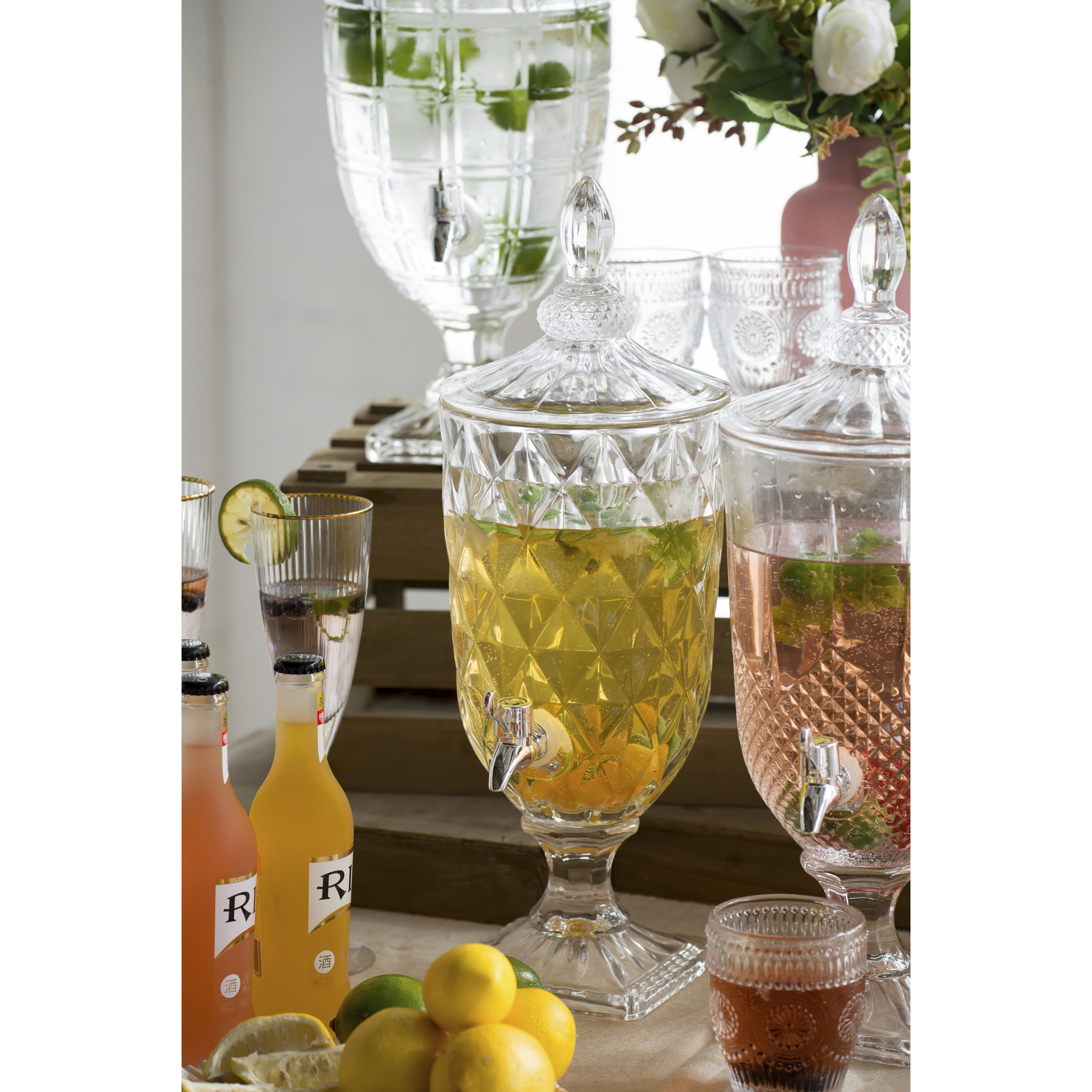 Anita Clear and Polished Silver Drink Dispenser