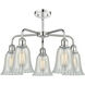 Hanover 5 Light 24.25 inch Polished Chrome and Mouchette Chandelier Ceiling Light