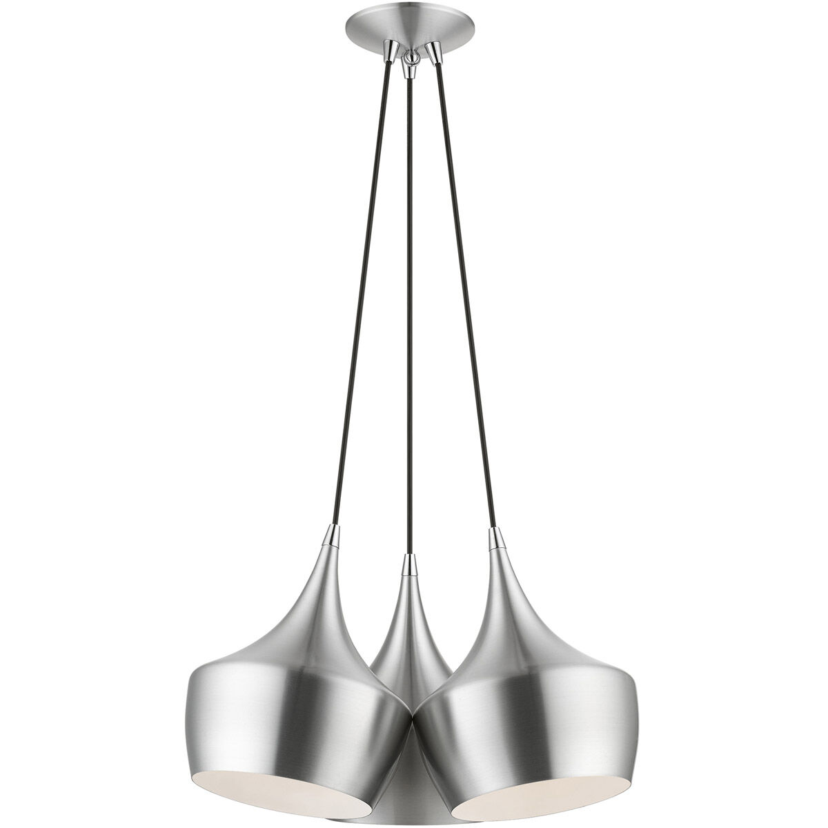 Waldorf 3 Light 21 inch Brushed Aluminum Cluster Pendant Ceiling Light