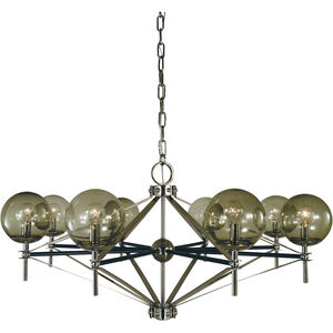 Calista 8 Light 40 inch Polished Nickel with Matte Black Accents Dining Chandelier Ceiling Light
