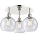 Athens 3 Light 19.75 inch Polished Nickel Flush Mount Ceiling Light in Seedy