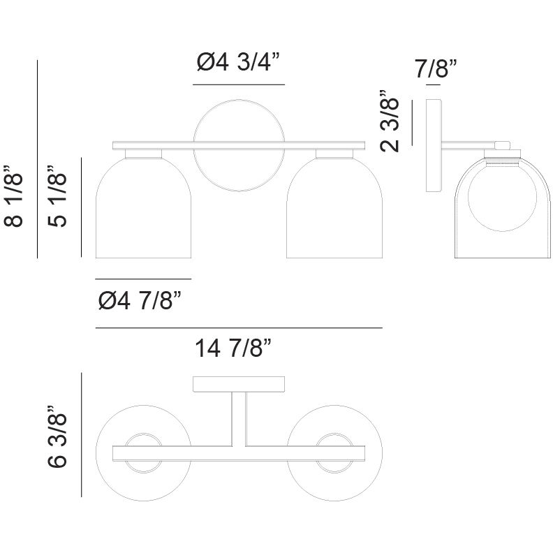 Derbishone Wall Sconce Wall Light in Black and Clear