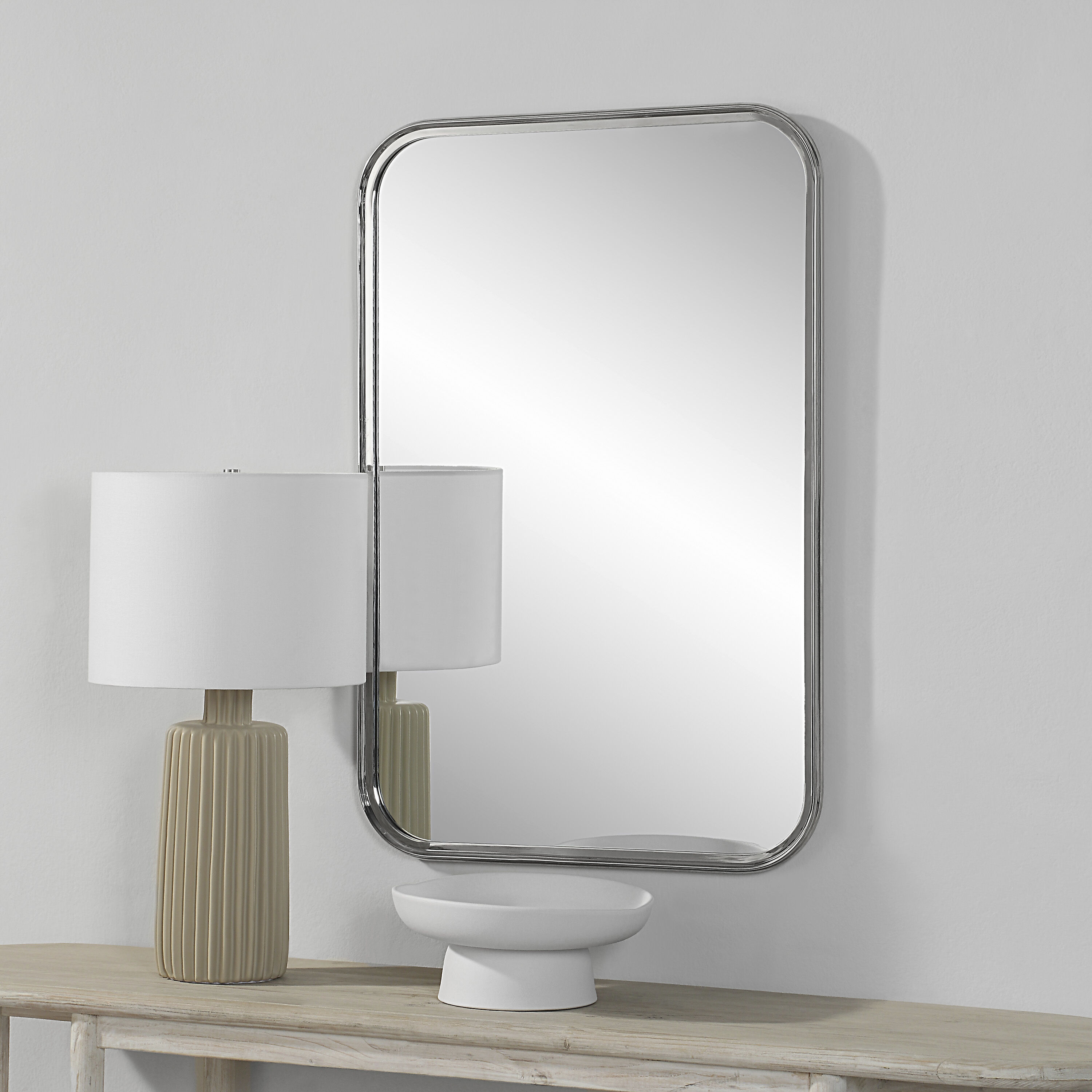 Sylvie 36 X 24 inch Polished Nickel Wall Mirror