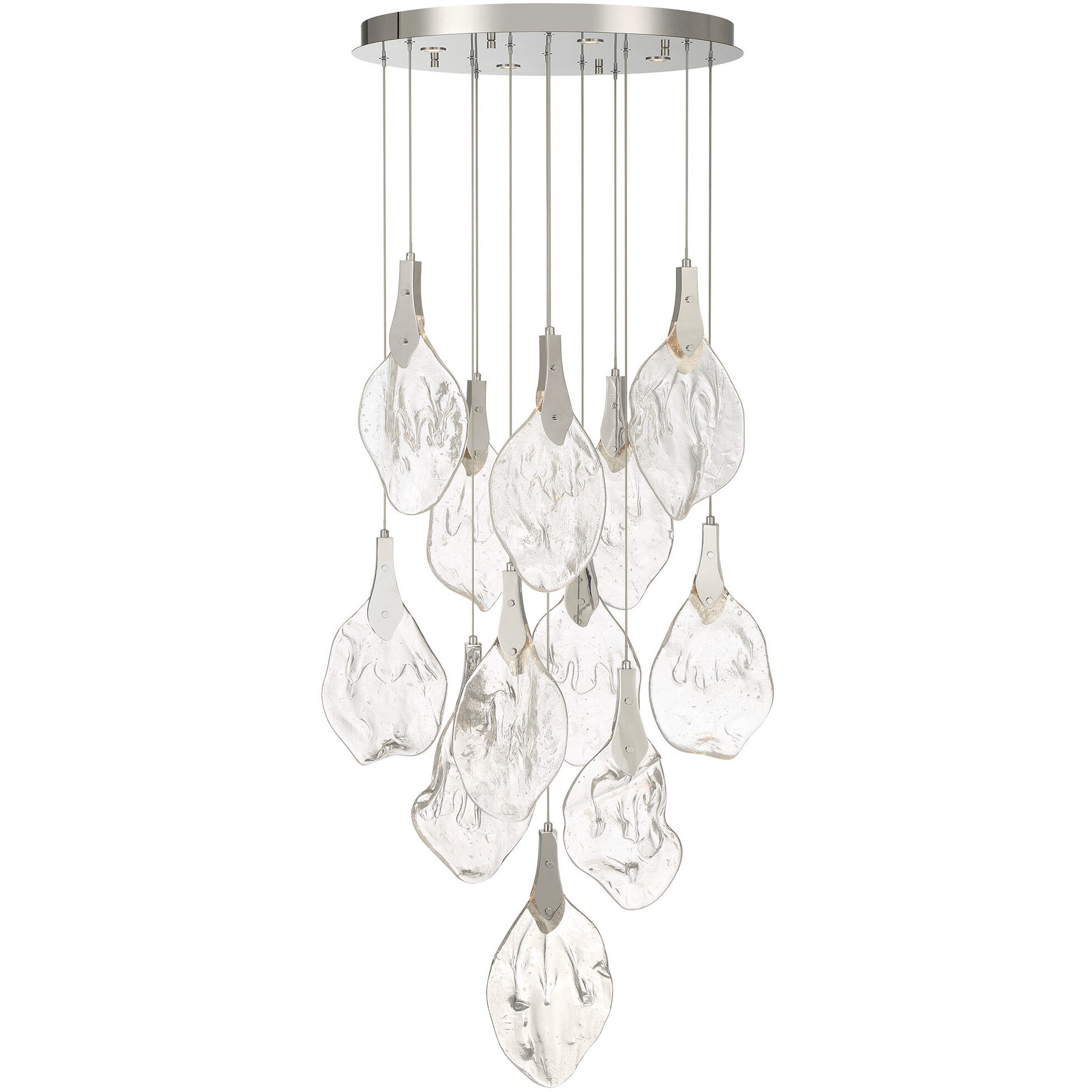 Jateo LED 24 inch Polished Nickel Multi Drop Chandelier Ceiling Light