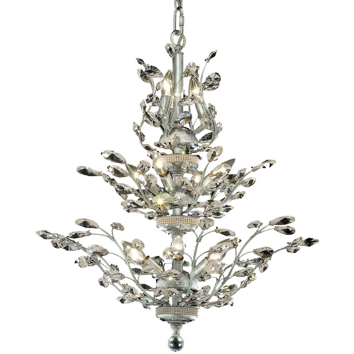 Orchid 13 Light 27 inch Chrome Dining Chandelier Ceiling Light in Royal Cut