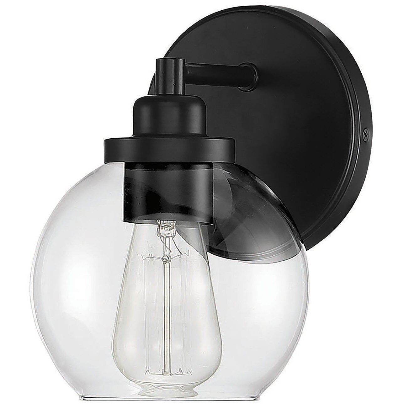 Savoy House 9 4050 1 BK Carson 1 Light 5.5 inch Black Bathroom Vanity Light Wall Light Essentials
