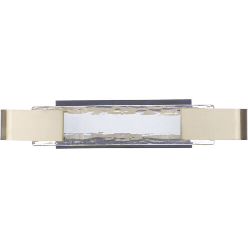 Harmony LED 24 inch Flat Black / Satin Brass Vanity Light Wall Light