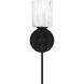 Aria 1 Light 6 inch Matte Black Bath Light Wall Light