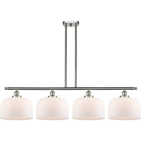Ballston X-Large Bell 4 Light 48 inch White and Polished Chrome Island Light Ceiling Light in Matte White Glass