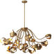 Corrientes 21 Light 51.18 inch Antique Brass and Grey Acrylic Chandelier Ceiling Light