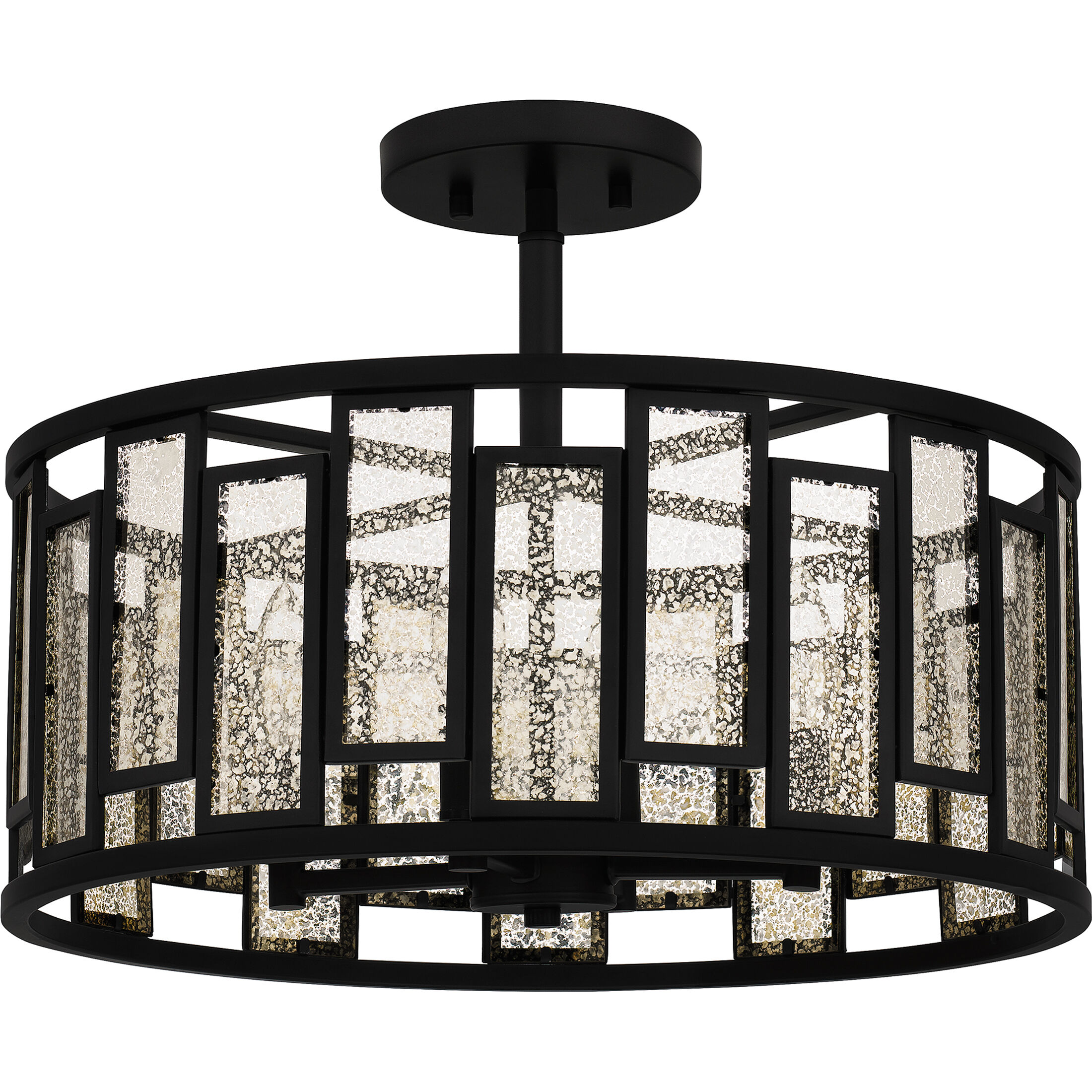 Bankston 4 Light 18 inch Matte Black Semi-Flush Mount Ceiling Light