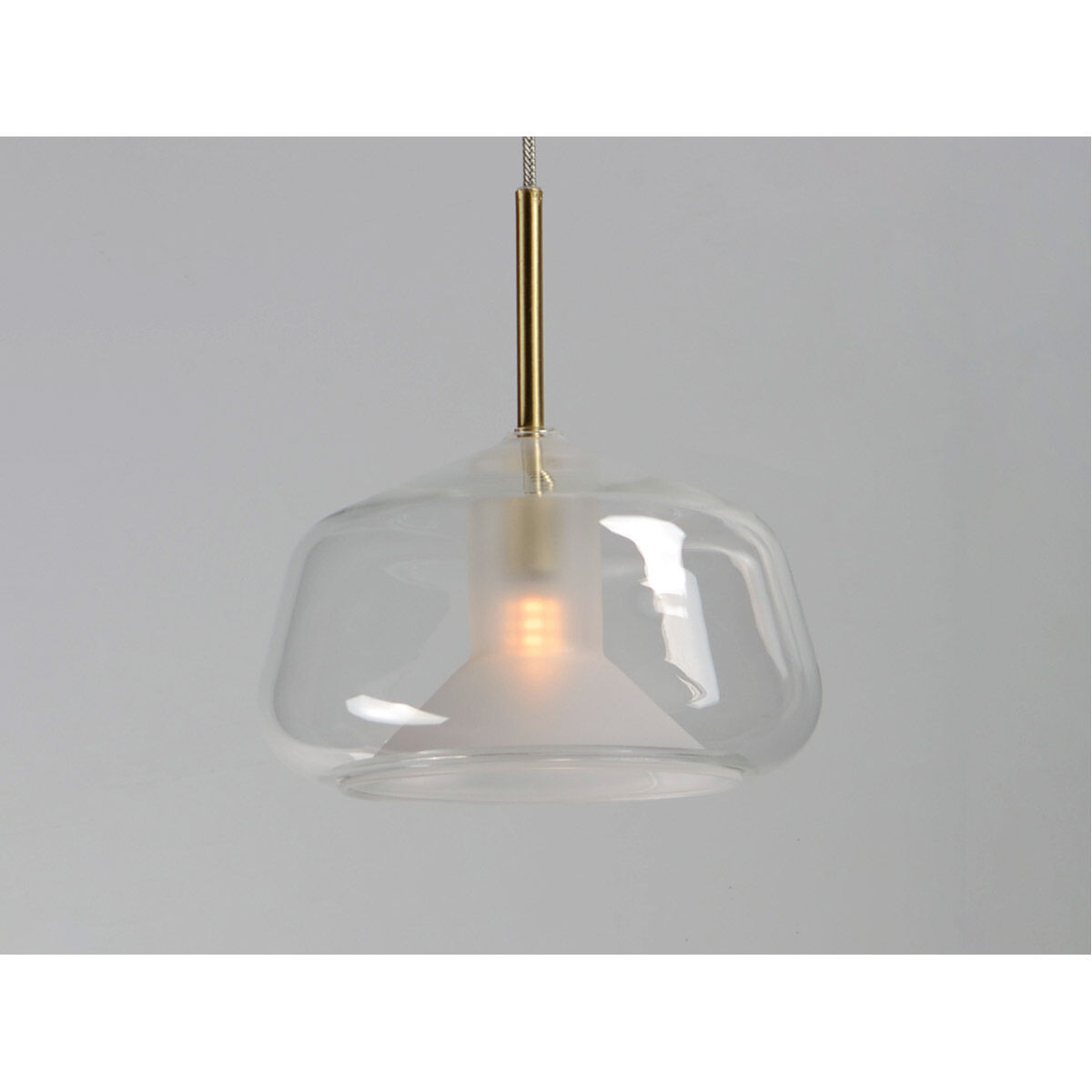 Deuce LED 7.75 inch Satin Brass Single Pendant Ceiling Light