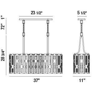 Viviana Linear Chandelier Ceiling Light