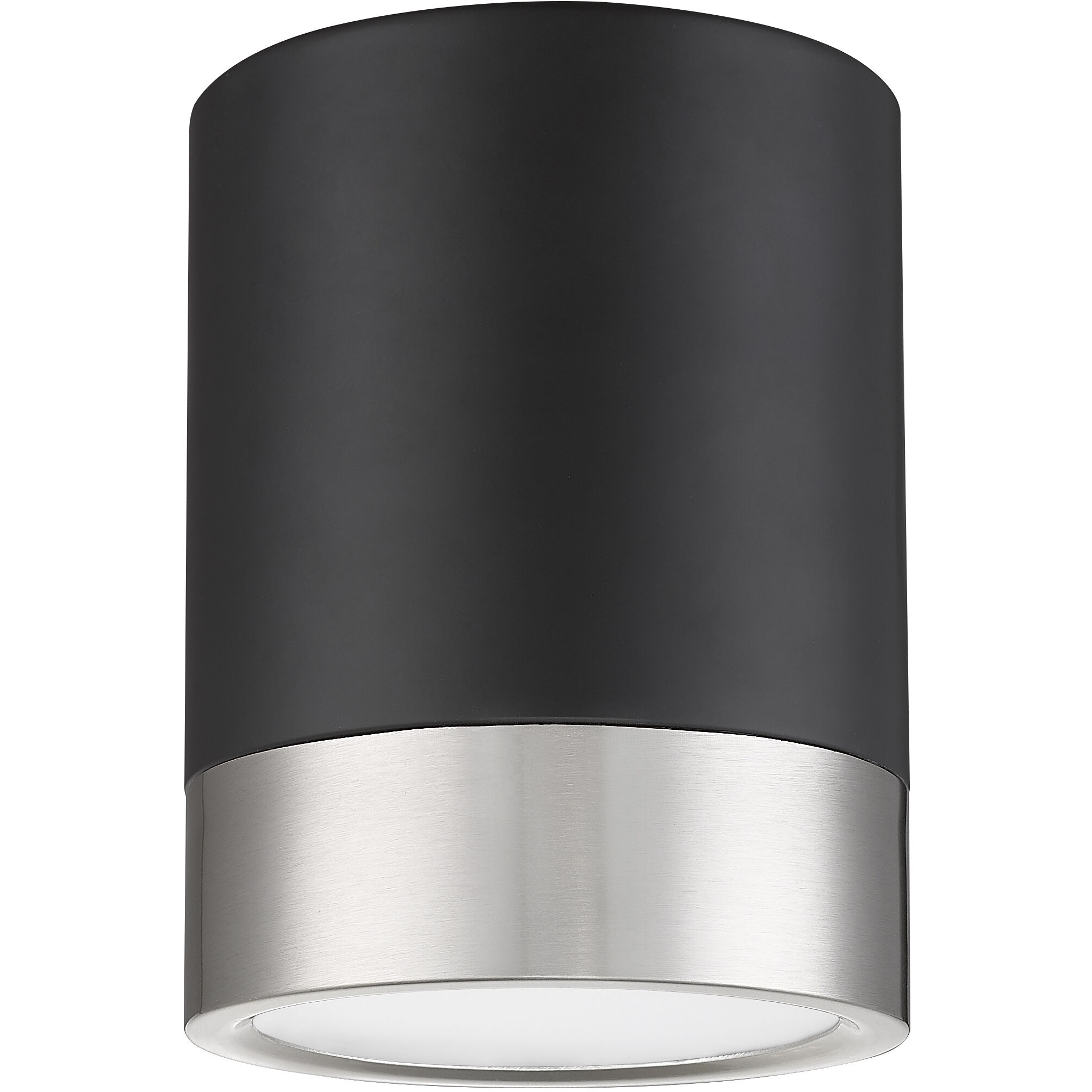 Algar LED 6 inch Matte Black and Brushed Nickel Flush Mount Ceiling Light