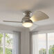 Sola 34 inch Brushed Nickel with Silver Blades Ceiling Fan