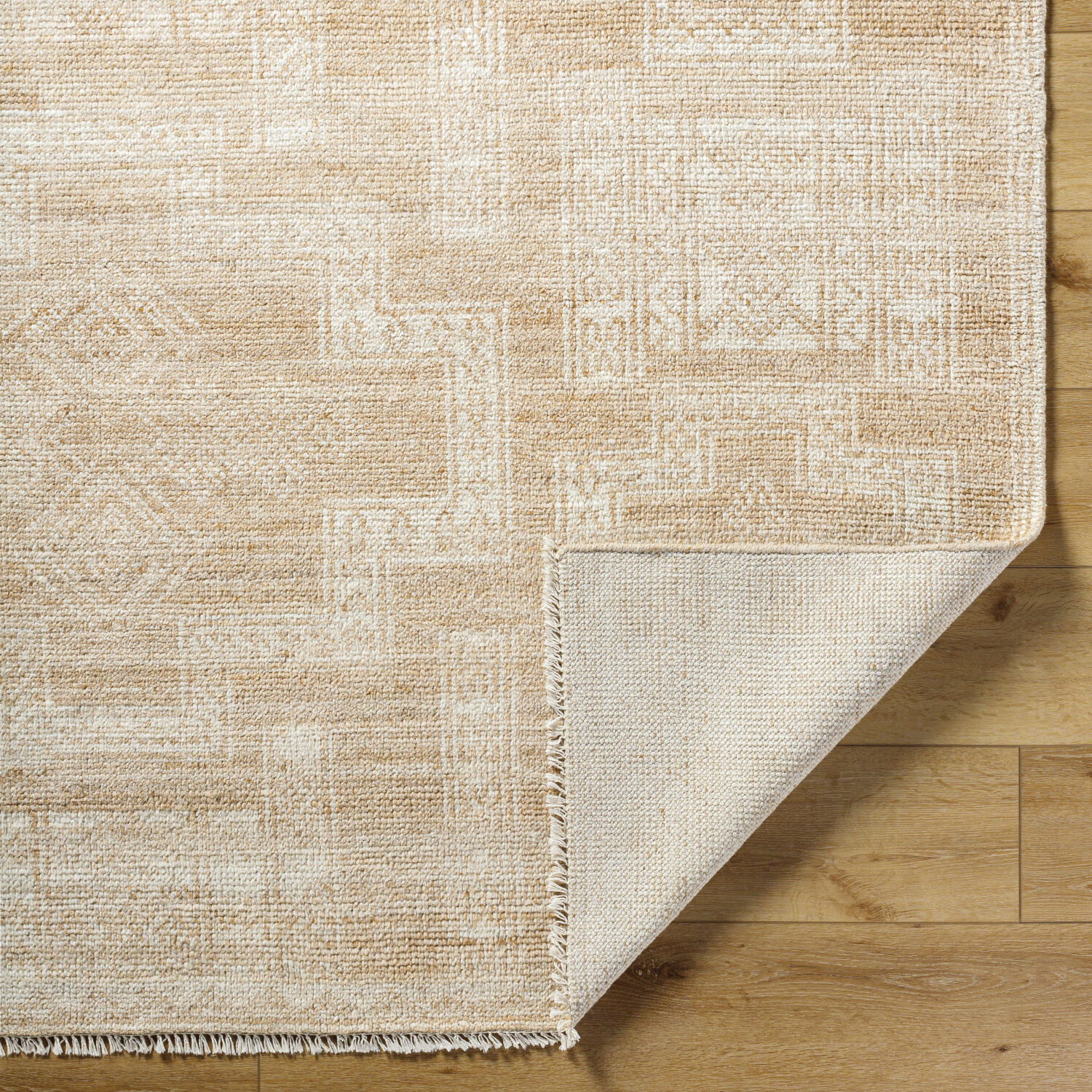 Kunal 108 X 72 inch Pearl / Natural Handmade Rug in 6 x 9