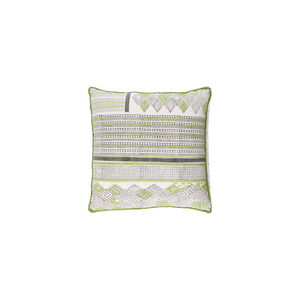 Aba 20 X 20 inch Lime and Dark Brown Throw Pillow