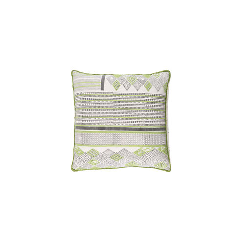 Aba 22 X 22 inch Lime and Dark Brown Throw Pillow