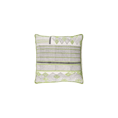 Aba 18 X 18 inch Lime and Dark Brown Throw Pillow