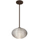 Pape 12 LED Bronze Stem Pendant Ceiling Light in Glitter Glass