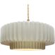 Radiance Collection - Pleated Tier Pendant Ceiling Light in Brushed Brass, Replaceable Bulb, Beige Twist Cord, Matte White, 16.25W x 6H, Form+Finish+Function