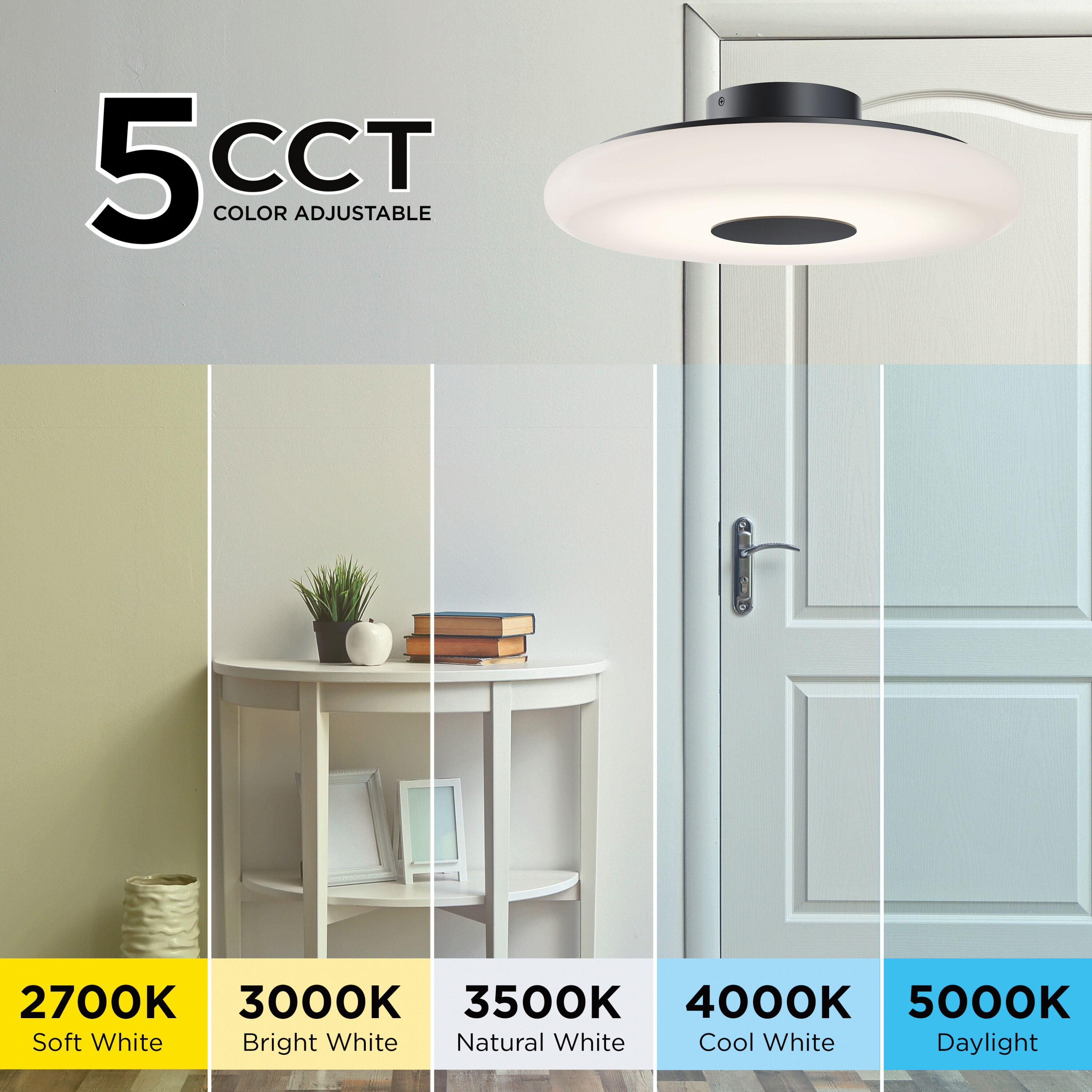 June LED 18 inch Satin Nickel Semi-Flush Mount Ceiling Light