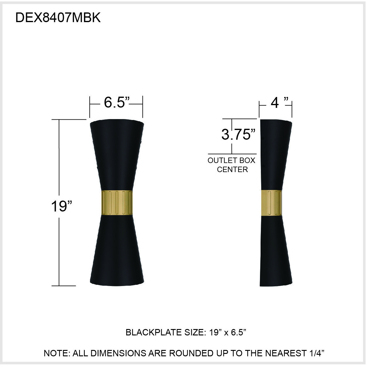 Dexter LED 19 inch Matte Black Outdoor Wall Lantern