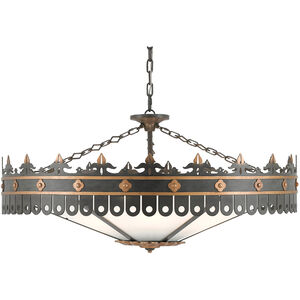 Berkeley 6 Light 40 inch Antique Gold/Moss Gray Chandelier Ceiling Light, Bunny Williams Collection
