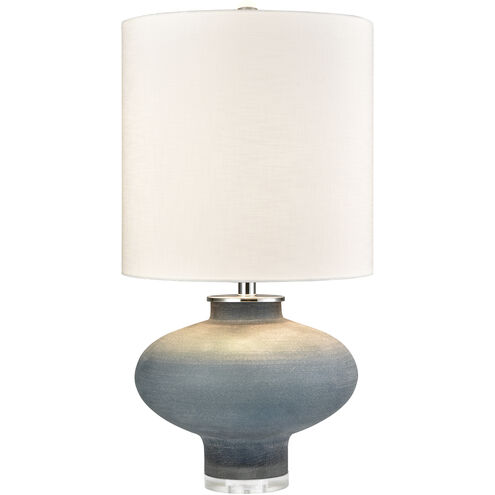 Skye 28 inch 150 watt Frosted Blue with Clear Table Lamp Portable Light