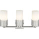 Bolivar 3 Light 20.5 inch Satin Nickel Bath Vanity Light Wall Light in Matte White Glass