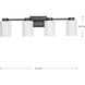 Estrada 4 Light 31.25 inch Matte Black Bathroom Vanity Light Wall Light