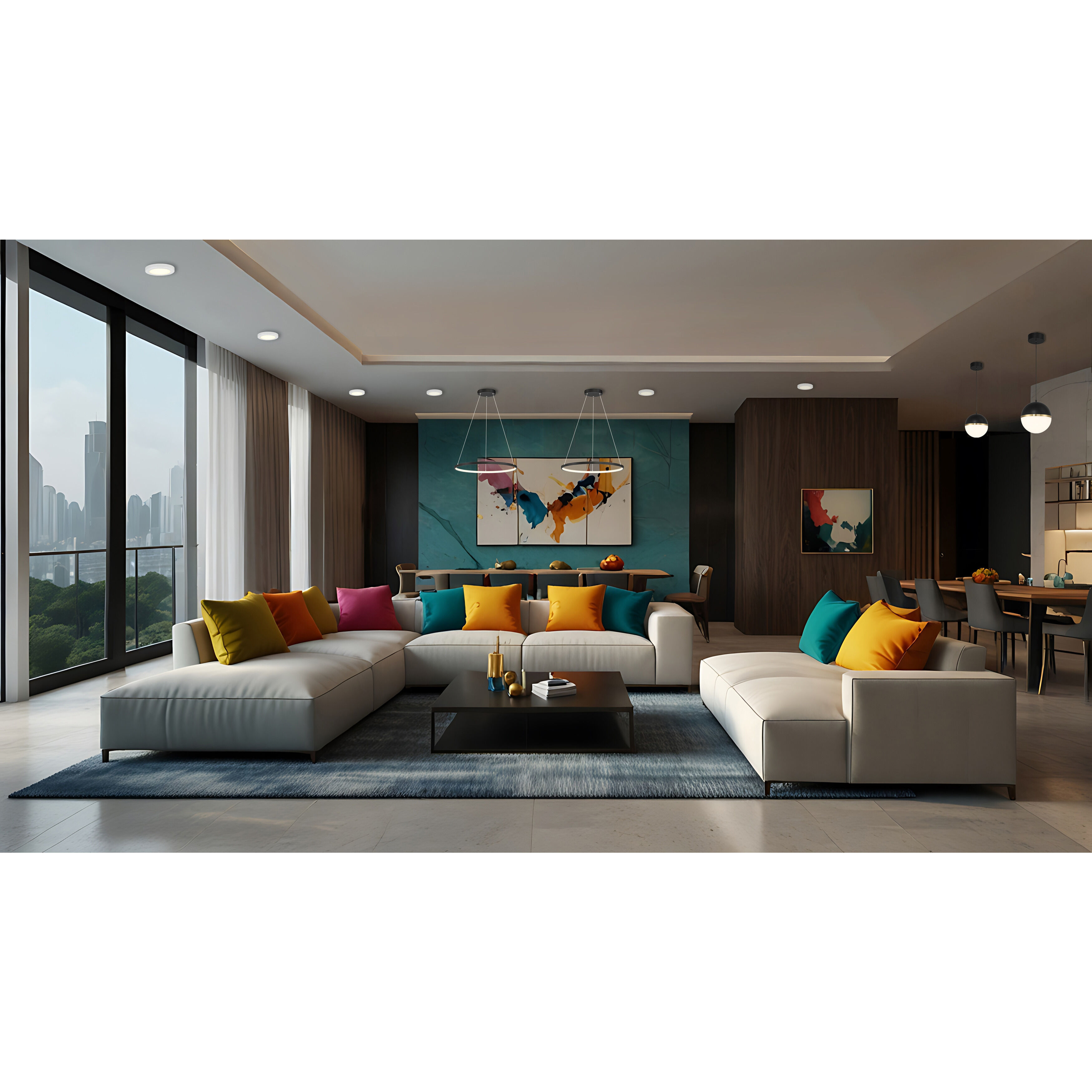 Anello LED 24 inch Matte Black Pendant Ceiling Light 