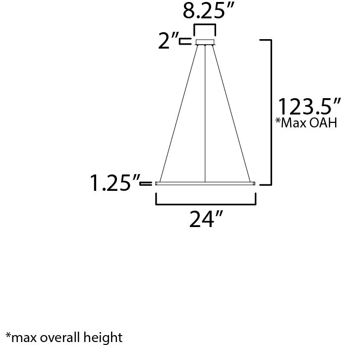 Groove 5CCT LED 24 inch Gold Single Pendant Ceiling Light