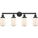 Dover 4 Light 33.5 inch Matte Black Bath Vanity Light Wall Light