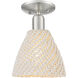 Downtown Urban Natural Ballston Dome 1 Light 7.5 inch Brushed Satin Nickel Semi-Flush Mount Ceiling Light