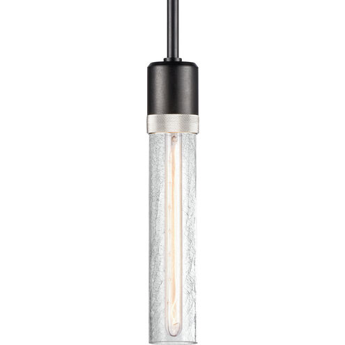 Zigrina 1 Light 5.13 inch Satin Brushed Black with Polished Nickel Pendant Ceiling Light