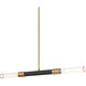 Tubo 2 Light 35 inch Matte Black and Aged Gold Brass Pendant Ceiling Light