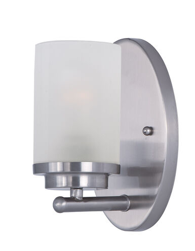 Corona 1 Light 6 inch Satin Nickel Bath Vanity Wall Light in Frosted