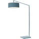 Stretch 75 inch 9 watt Turquoise Arc Floor Lamp Portable Light in Turquoise Linen