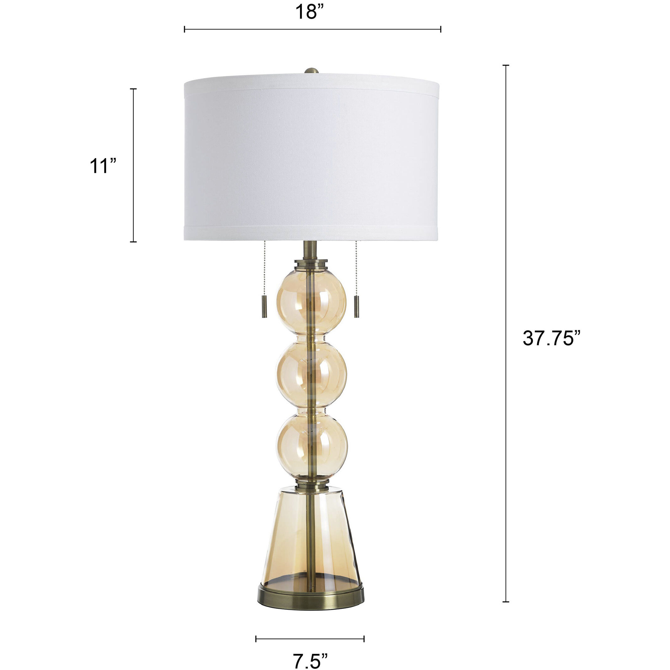 Cameron 37.5 inch 100 watt Cordon Gold and White Table Lamp Portable Light
